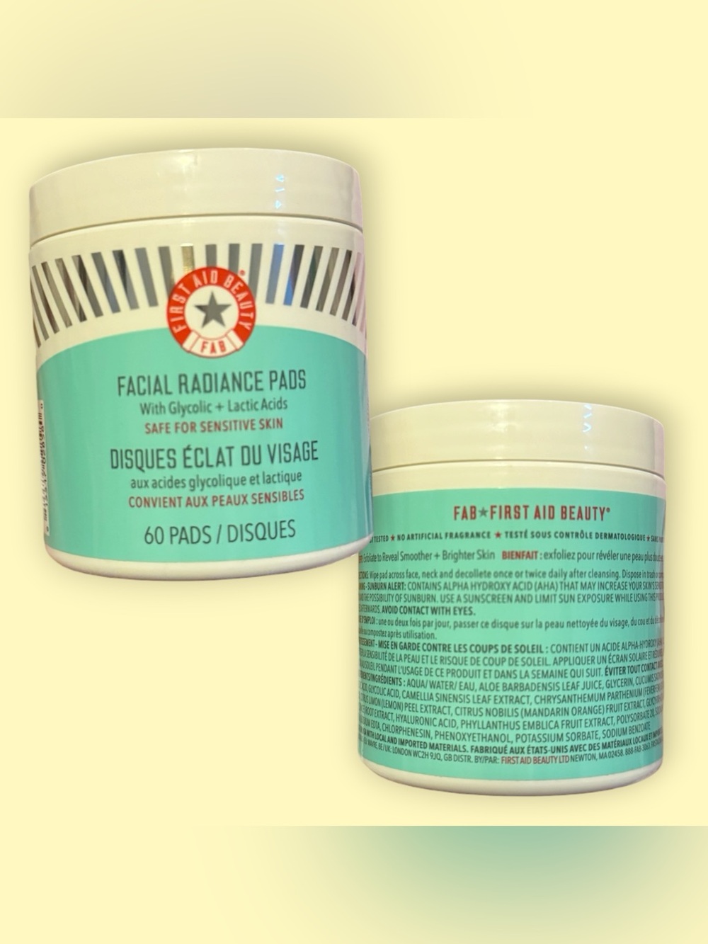 🤍 2 for $75🤍 first aid beauty brighten + glow facial radiance pads